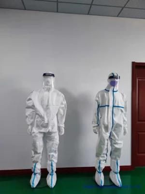 White Sf Laminate Non-Woven Protective Coverall Hazmat PPE Overall