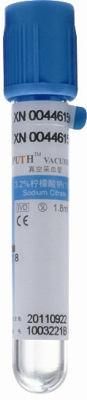 Blood Collection Tube, Sodium Citrate Tube, 9nc (3.2%) , Blue Cap with CE, ISO 13458-5.4ml