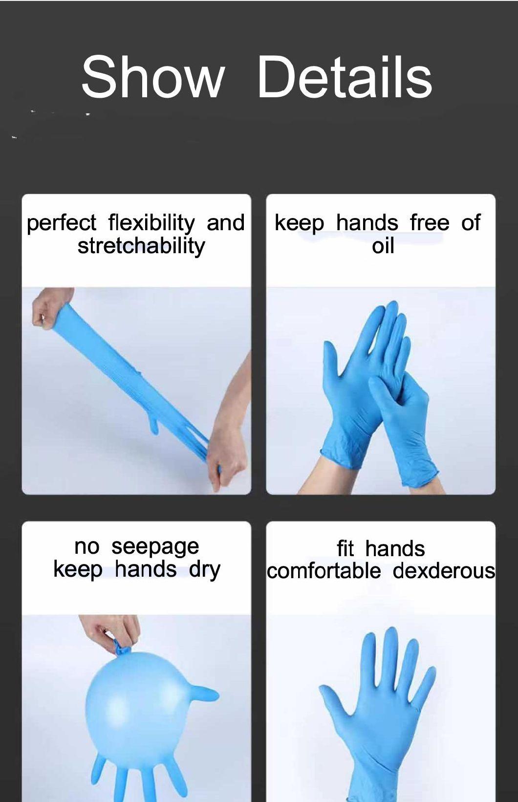 Food Grade FDA CE Powder Free Disposable Nitrile Blend Gloves