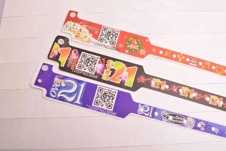 Waterproof Different Qr Code Plastic Bracelet for Events