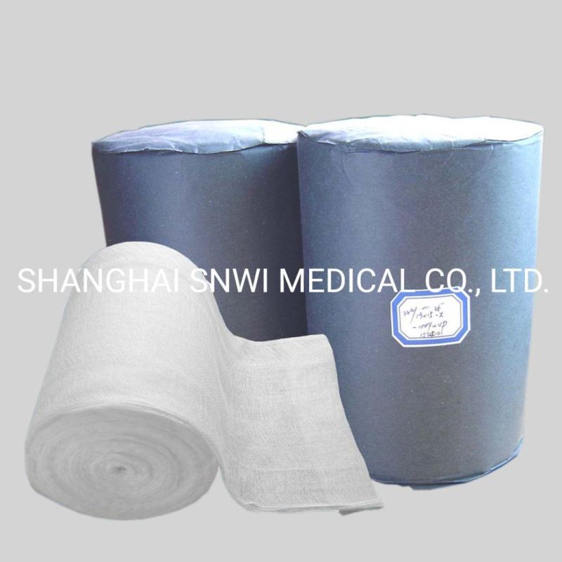 High Absorbent 100% Cotton Medical Surgical Dressing 36" X 100 Yards Bleached Gauze Roll in 4ply 24*20 Threads