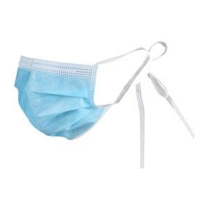 17.5X9.5cm Manufacturer Disposable Non-Woven 3 Ply Tie on Surgical Face Mask Tie Back Tie up Surgical Mask Type Iir Non-Sterile Bfe 98% 99%