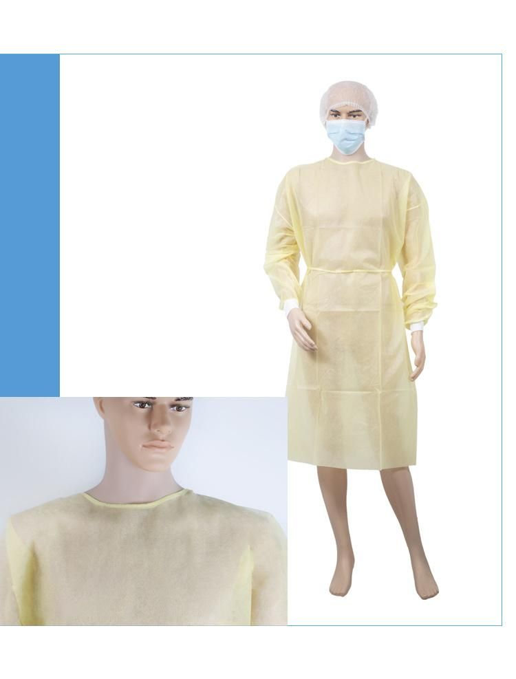 Hospital Medical Uniform PP Nonwoven Disposable Isolation Gown