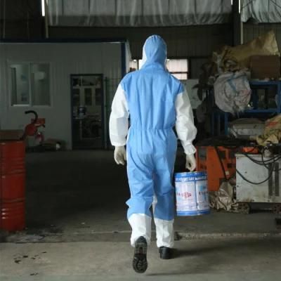 Disposable Coverall Virus Protection Medical Protective Clothing Suit for CE En 14126 14605 13034 13982 Type 3 4 5 6