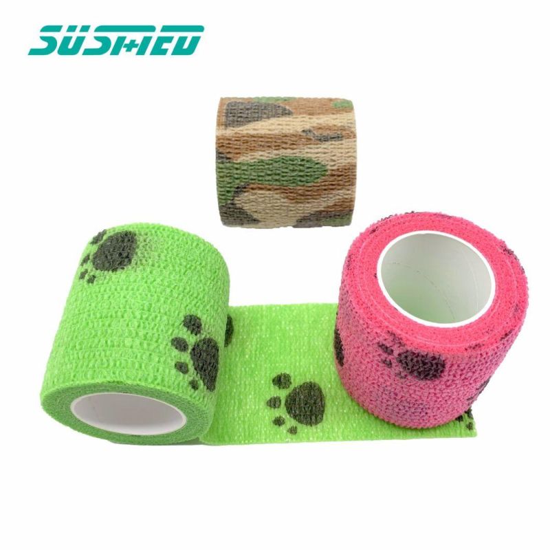 Nonwoven Elastic Self Adhesive Horse Colored Hoof Leg Vet Wrap Horse Cohesive Bandage