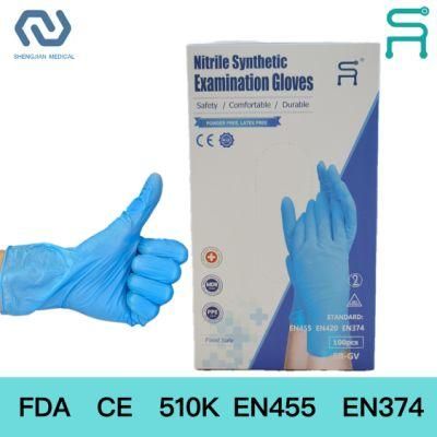 510K En 455 En 420 En 374 Disposable Powder Free Nitrile/Vinyl Examination Gloves