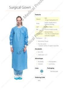 Non-Sterile Disposable Non Woven SMS Surgical Gown AAMI Level 3