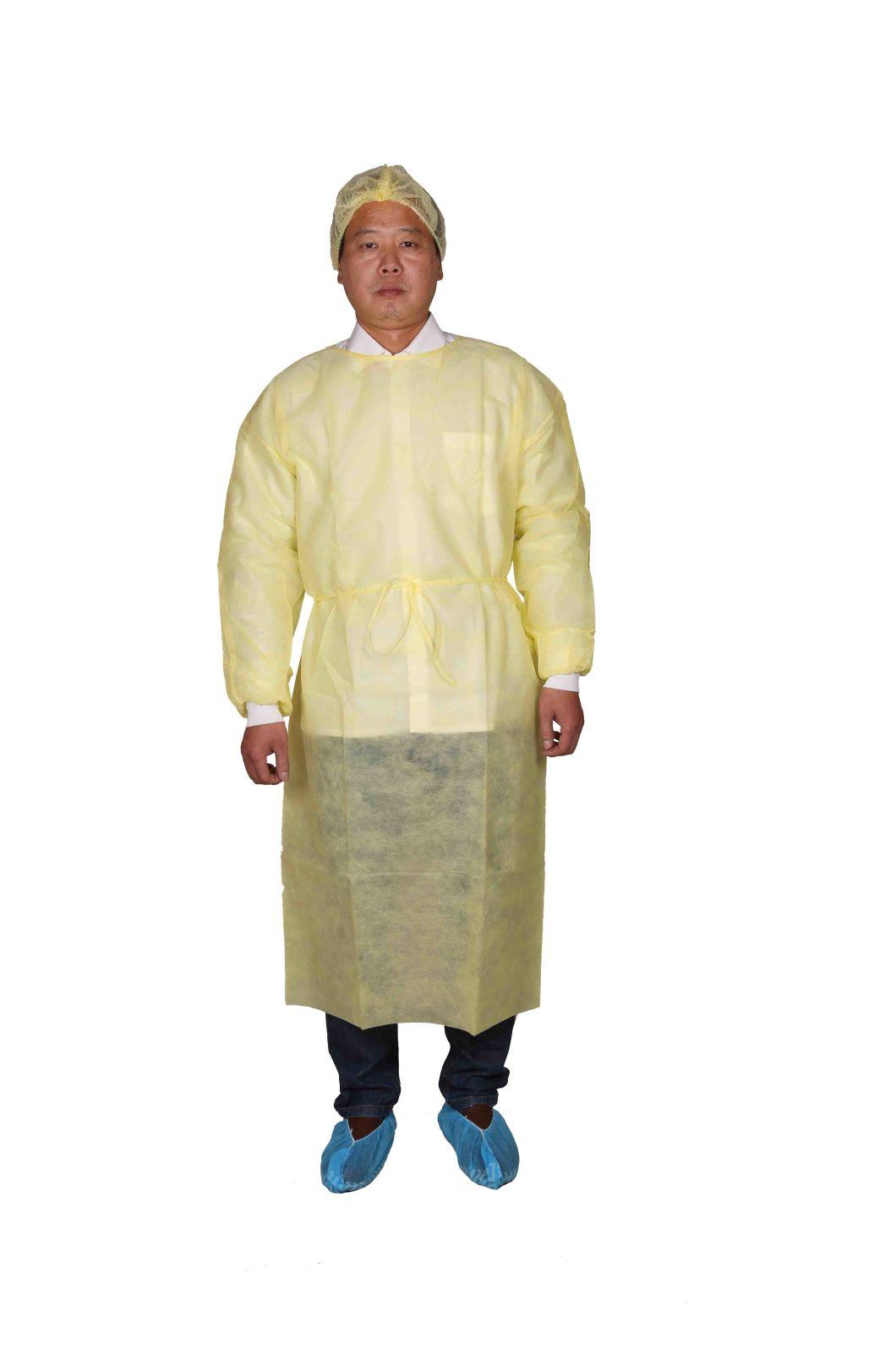 Level 2 Level 3 SMS with PE Film Disposable Surgical Isolation Gown Clinic Ward Lab Non-Sterile
