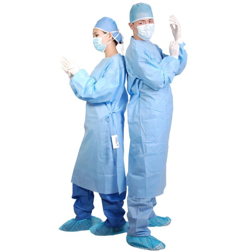 Four Ties Disposable Reinforced SMS Sterile Surgical Gown