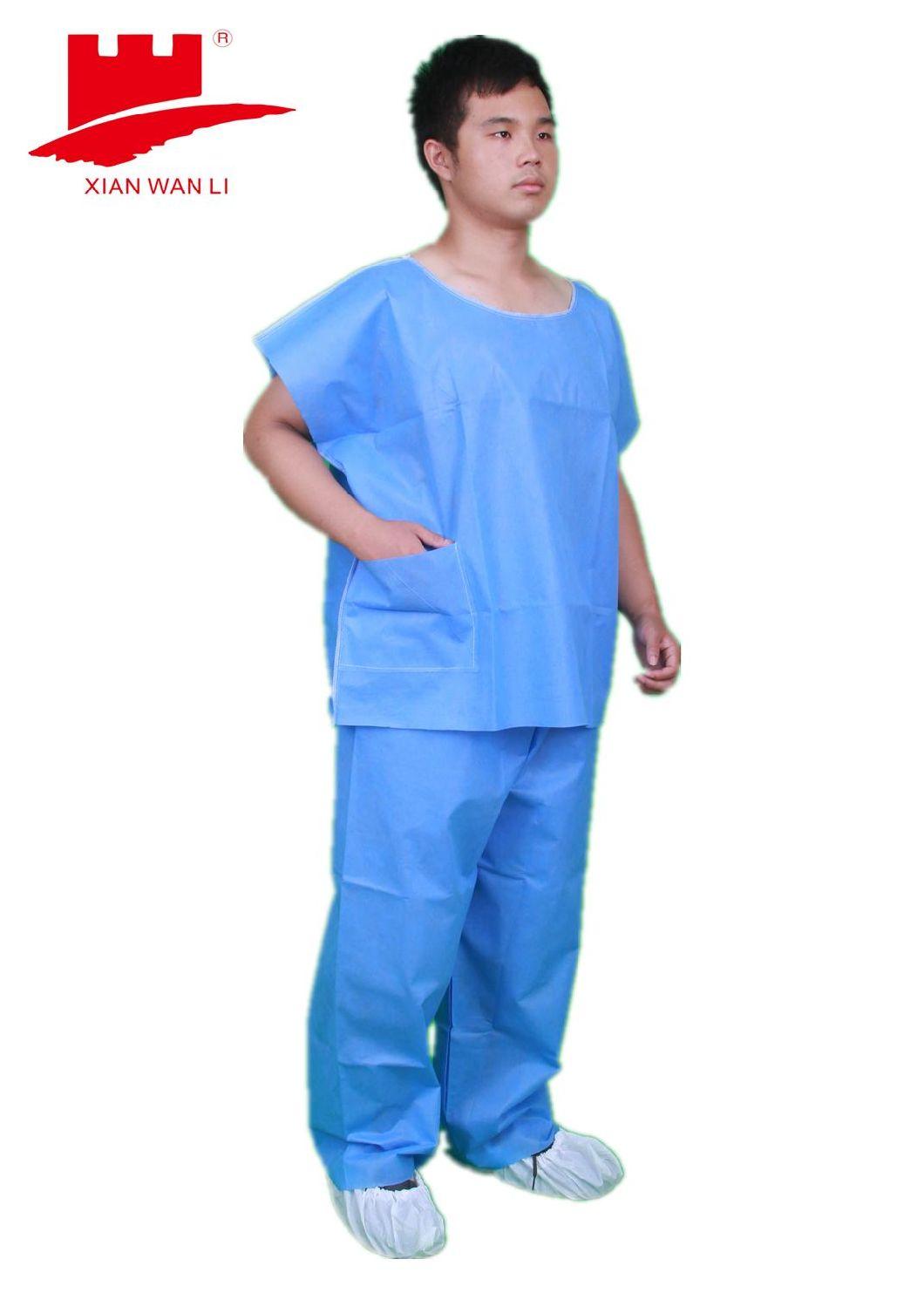 CE Manufacturer Non-Woven Scrub Suits Pajamas Disposable Medical Scrub Uniform in Sets