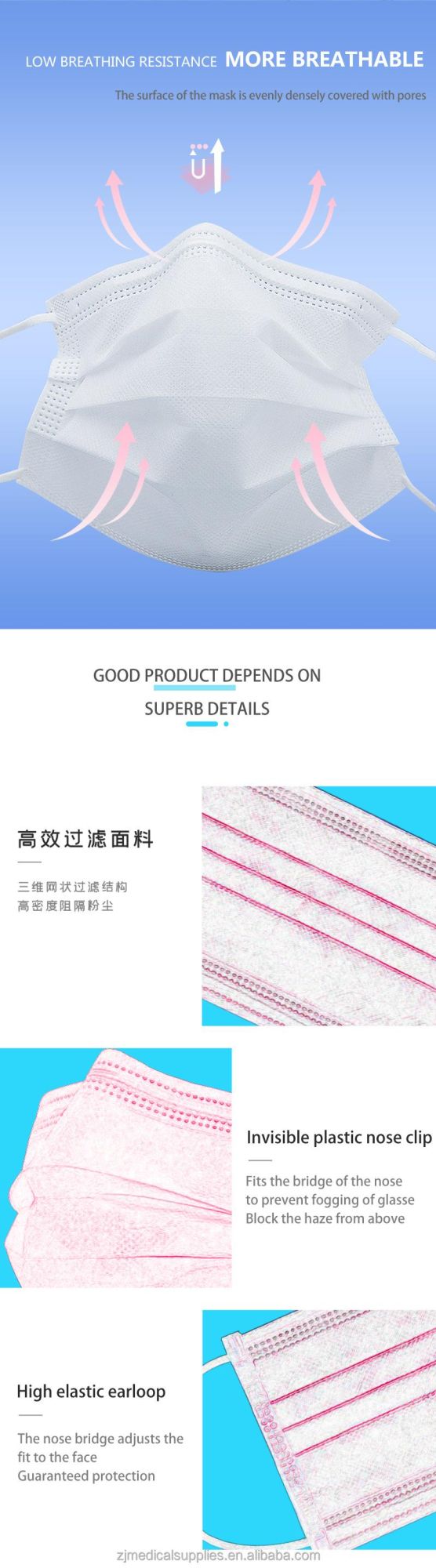 Manufacturers Supply Disposable Color Masks Non-Woven Fabric Three-Layer Face Mask