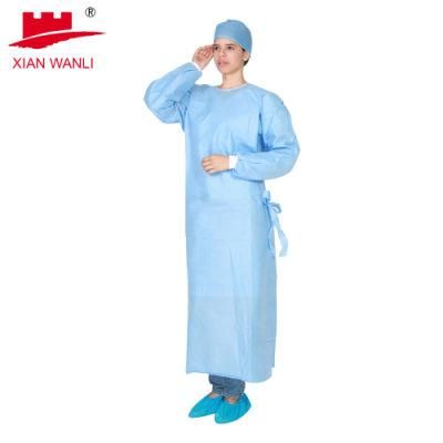 Medical Nation Disposable Isolation Gowns, Blue Level 2 SMS 40GSM Gowns