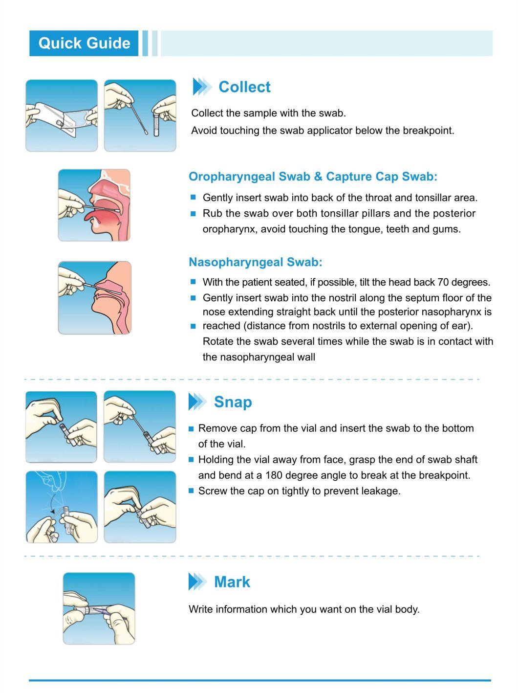 Techstar Disposable Samples Collection Set Tube and Swabs