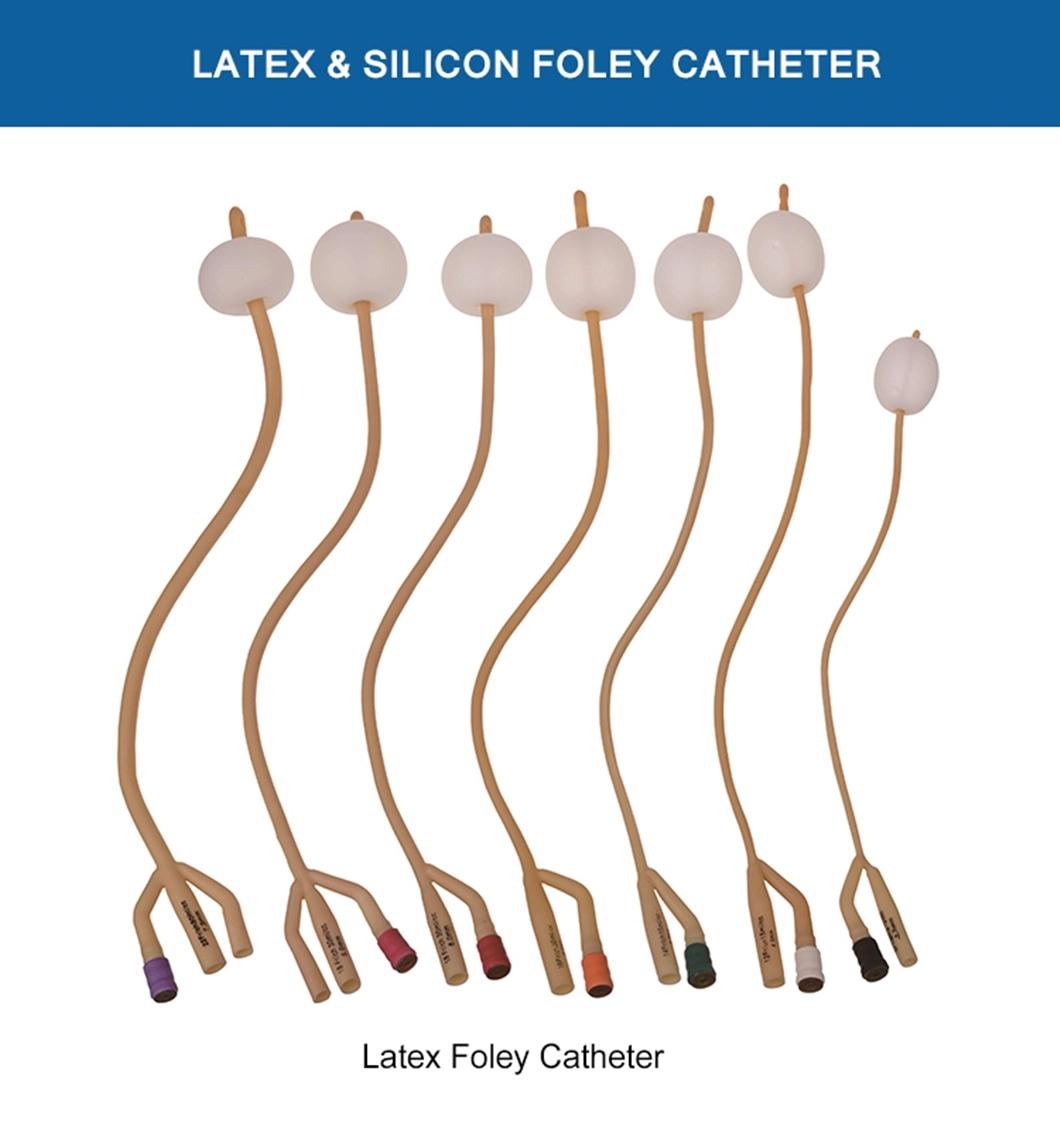 High Quality Latex 3 Way Pediatric Foley Catheter Natural Latex Color