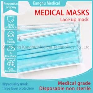 Three Layer Mask/Wholesale Maskmask/Mask/Disposable Medical Lace up Mask/Type Iir