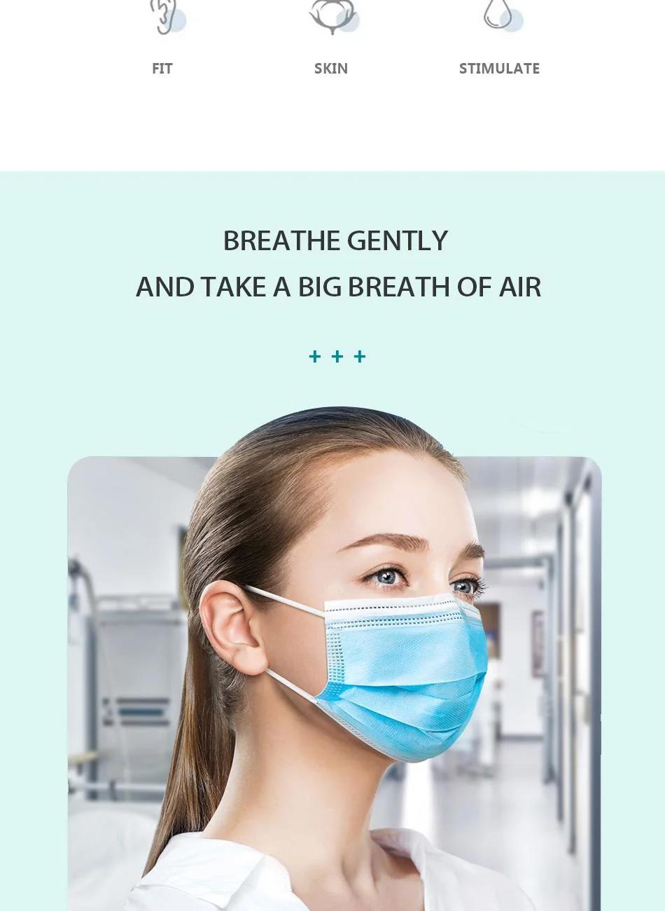 Direct Factory Three-Layer Disposable Blue Medical Mask