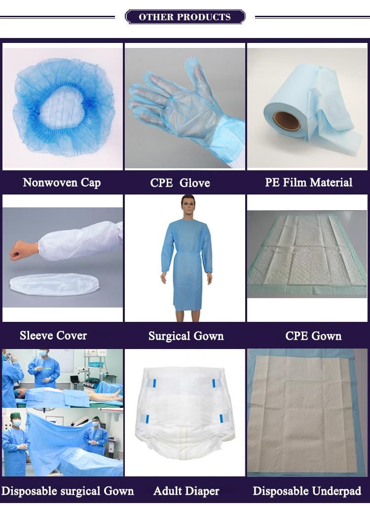 FDA Factory Waterproof Isolation Gown Disposable PE/CPE Surgical Blue Plastic Isolation Gown