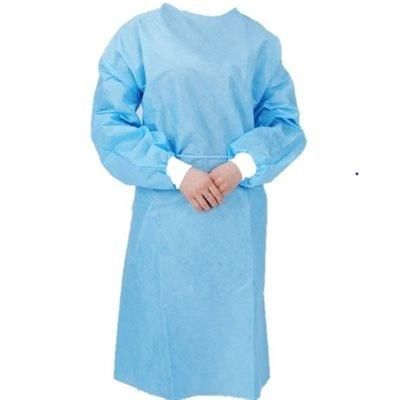 Lucky Star AAMI Standard Level 1/2/3, Disposable Isolation Gown, Non Sterile with Knitted Cuffs PP+PE, SGS Approved, Waterproof Gown,