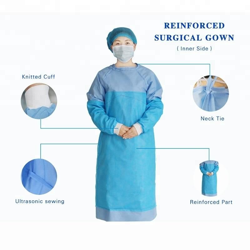 High Quality Disposable Reinforced Surgical Gown Sterile