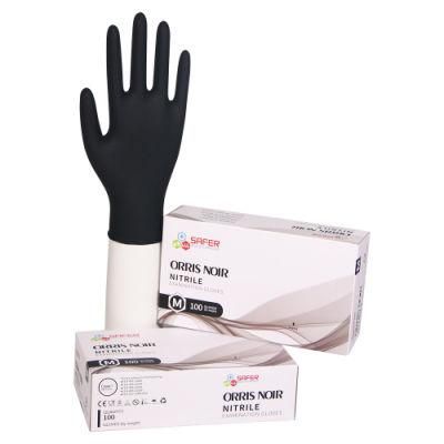 Disposable Exam Black Nitrile Gloves with Powder Free