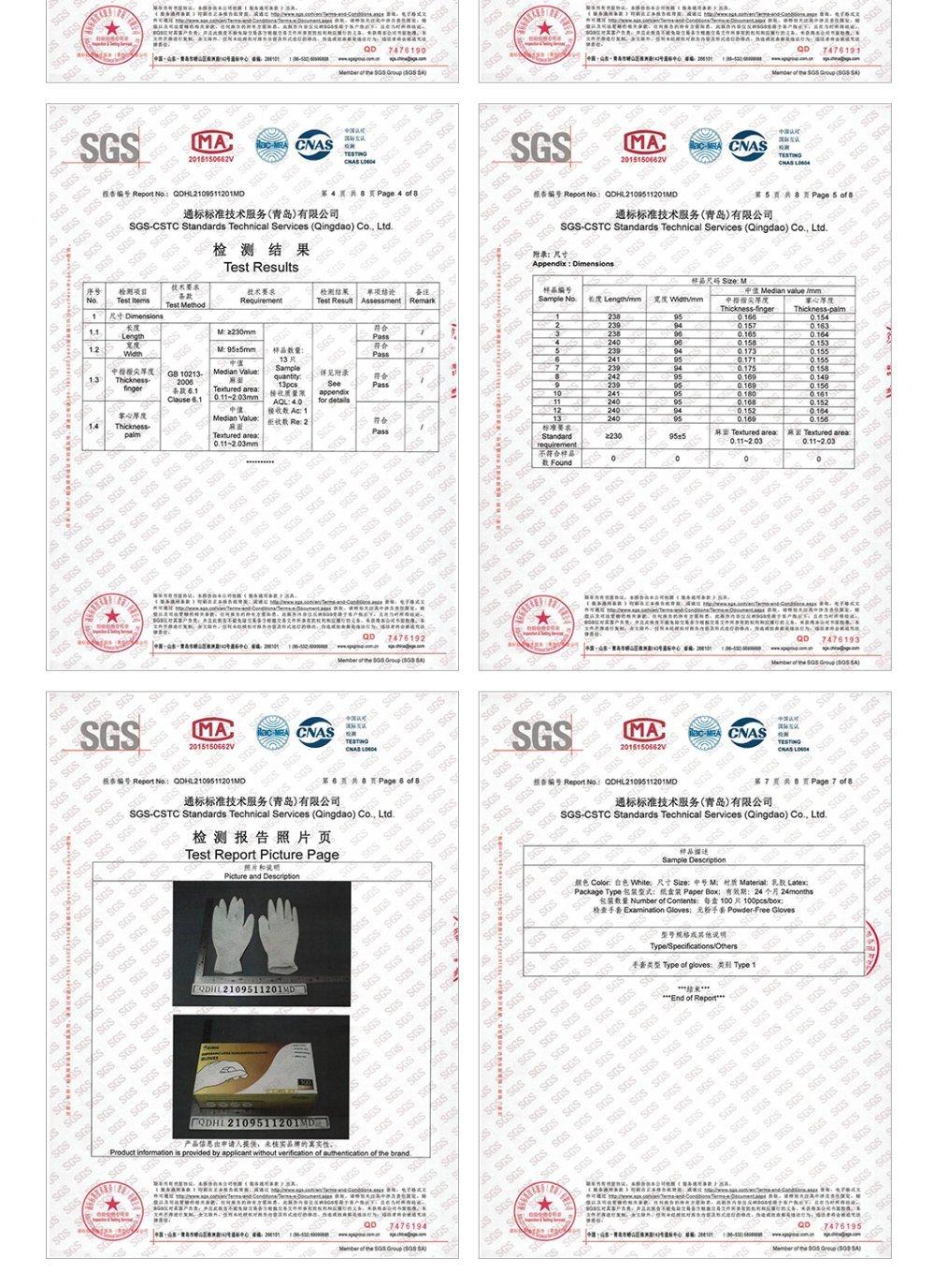 Latex Gloves, Strong & Tough, High Chemical Resistant, Disposable Gloves, Powder-Free, Non Sterile, Ambidextrous, Finger Tip Textured, Medical Glove