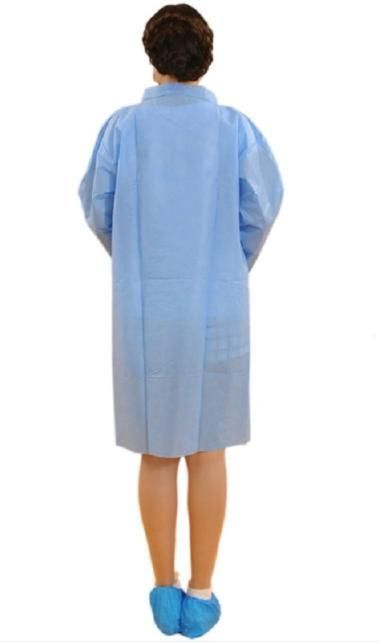 Wholesale Unisex Disposable Worker Cloth Nonwoven PP Lab Coat with Long Sleeves