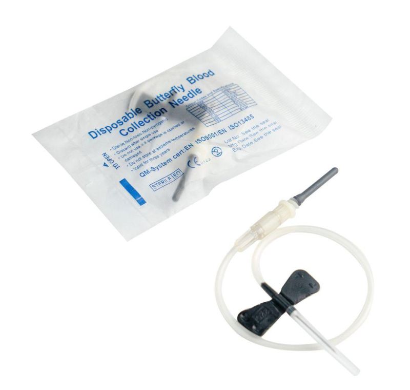 Disposable Butterfly 23G 24G Safety Blood Collection Lancet Injection IV Safety Butterfly Needles with Luer Holder