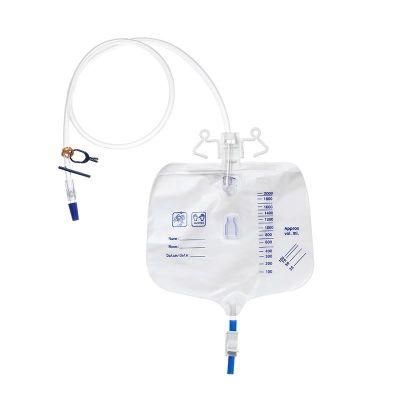 Medical Surgical Consumables Adult Transparent PVC Sterilize 2000ml Urine Collection Bags Urine Drainage Bag for Hospital