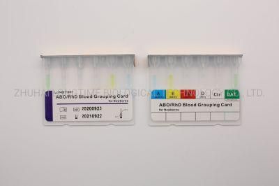 Longtime Abo/Rhd Blood Grouping Card Manufacture (New borns) Microcolumn Gel Card