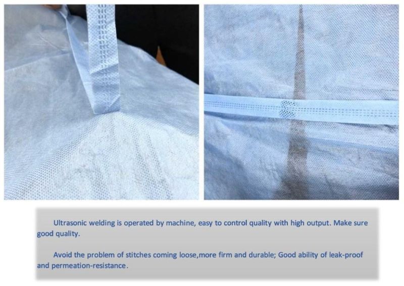 Non-Woven Waterproof Blue Disposable Isolation Gown