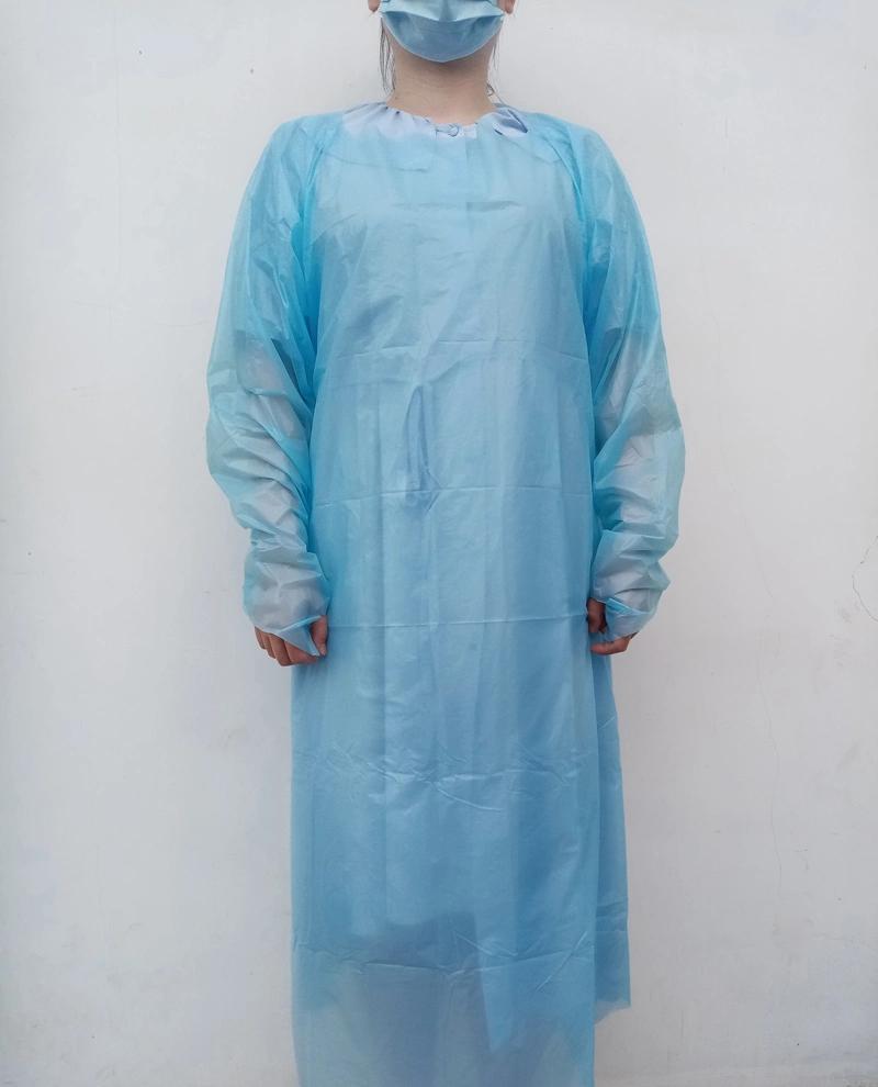 Medical 30GSM/35GSM/45GSM CPE Isolation Gown PE Disposable Apron