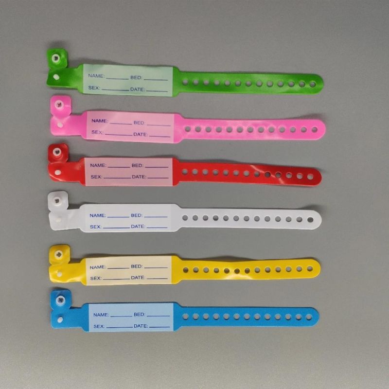Pink Color Disposable Hospital Patient Mom and Baby PVC Plastic ID/Identification Bands