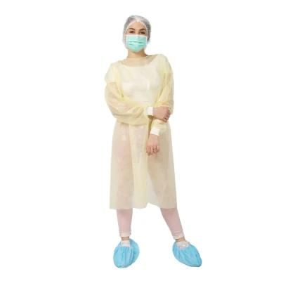 Disposable PP PE Isolation Gown Disposable Protective Clothing Medical Isolation Gowns Knitted Cuffs Long Sleeve