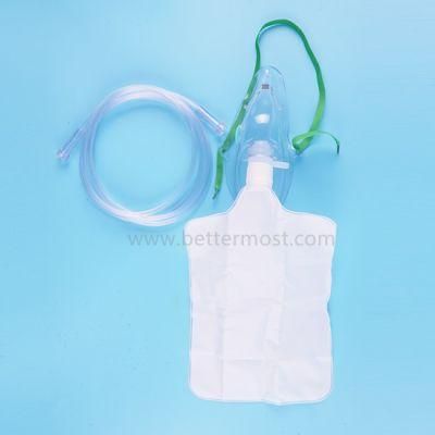 Disposable High Quality PVC Oxygen Reservoir Bag Mask Accept OEM and Customized
