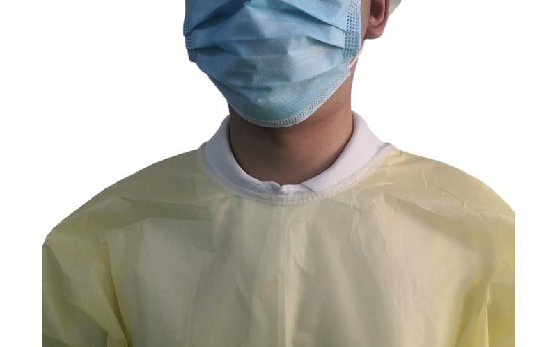 Waterproof Lightweight Sterile Breathable Droplets Hospital Medical Protection Gowns Clothing with Rib Cuff