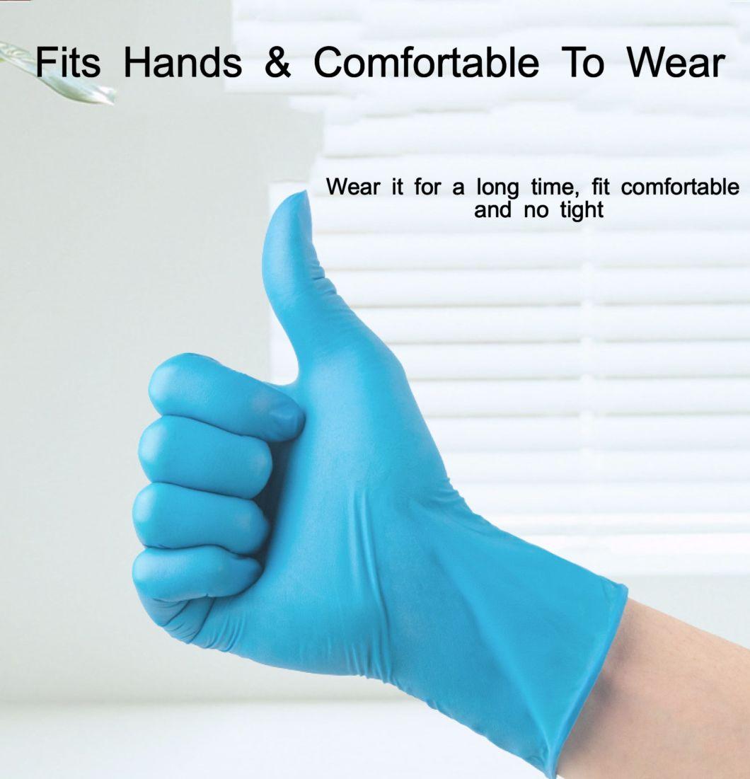 Free Sample FDA CE Powder Free 510K En455 Disposable Nitrile Examination Gloves