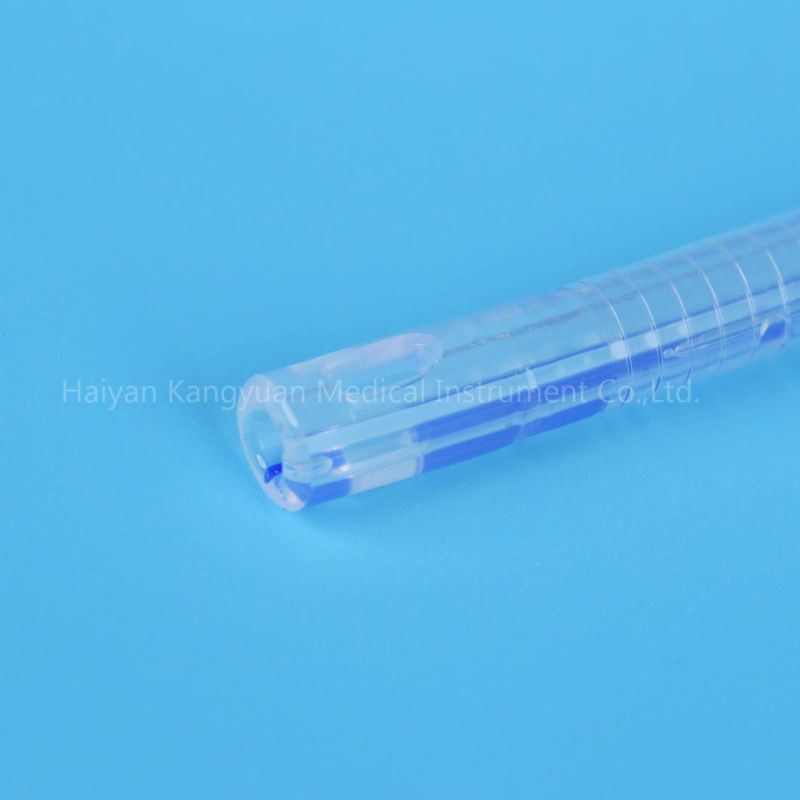 2 Way Transparent or Blue Silicone Foley Catheter with Unibal Integral Balloon Technology Integrated Flat Balloon Central Open Tipped Suprapubic Use