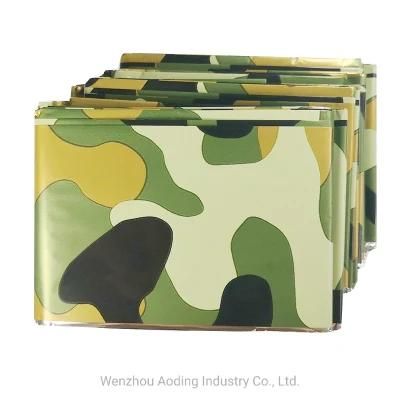 Multi-Use 1.3*1.6m Camouflage First Aid Devices Reflect 90% Body Heat Thermal Foil Silver Survival Mylar Aluminium Camo Blanket