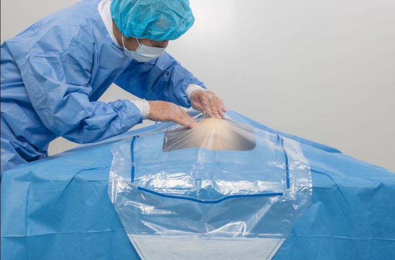 Eo Sterile Non Woven Surgical Craniotomy Drape / Craniotomy Drape Surgical Drape Suppliers with CE ISO13485 Certification