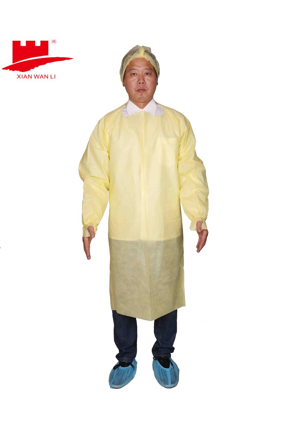 Disposable Over-The-Head Poly-Coated Reinforced Gown Convenient Gown