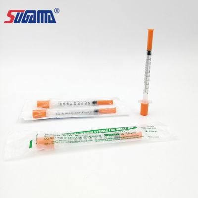 Excellent Quality Disposable Medical Orange Cap Insulin Syringe