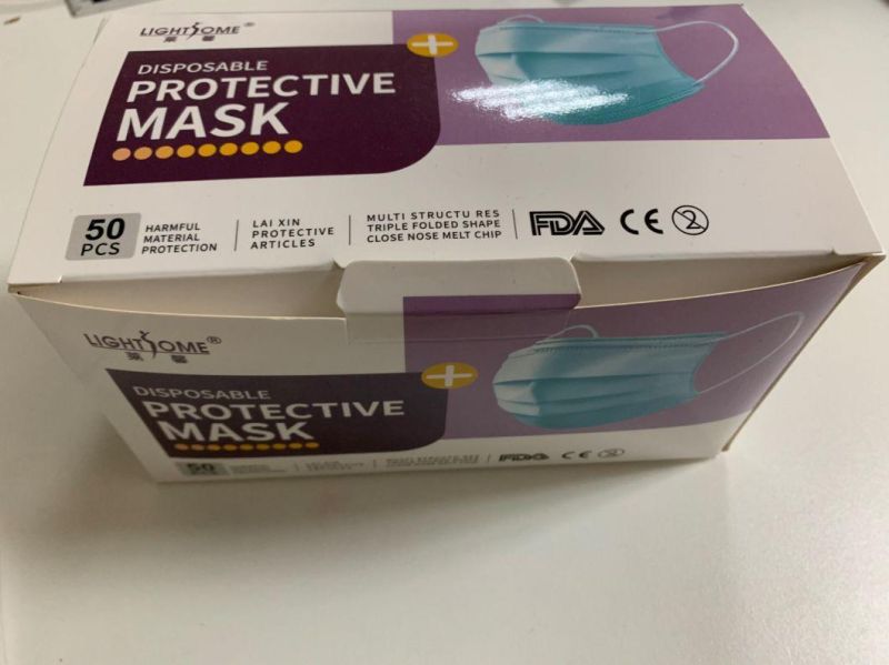 Lightsome Bfe 98.6 3ply Surgical Face Mask with FDA Ce Cfda