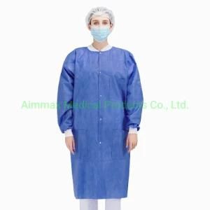 High Performance SMS Disposable Lab Coat with Knit Cuffs and Collar