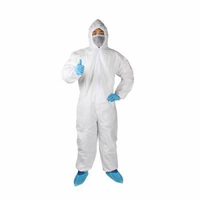 Factory Price Safe Sticker Zipper Disign Protective Clothing with Elastic Hat and Cuffs