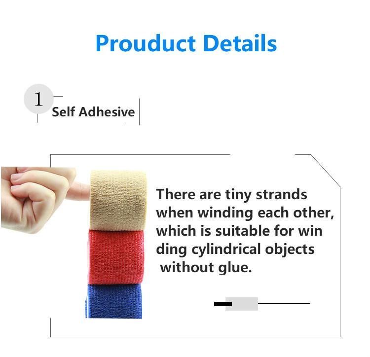 5cmx4.5m Medical Disposable Cohesive Colored Self-Adhesive Elastic Bandage