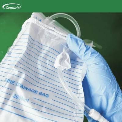 Disposable Sterilize Urine Bag Urine Collection Bag 2000ml with T-Valve for Urology