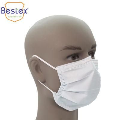 Medical Protective Surgical Face Mask with Elastic Ear-Loops &amp; Tie on ISO13485