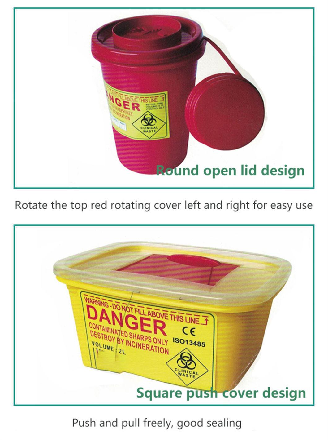 Disposable 1, 2 Lt High Quality Sharp Box Sharp Container Red Yellow