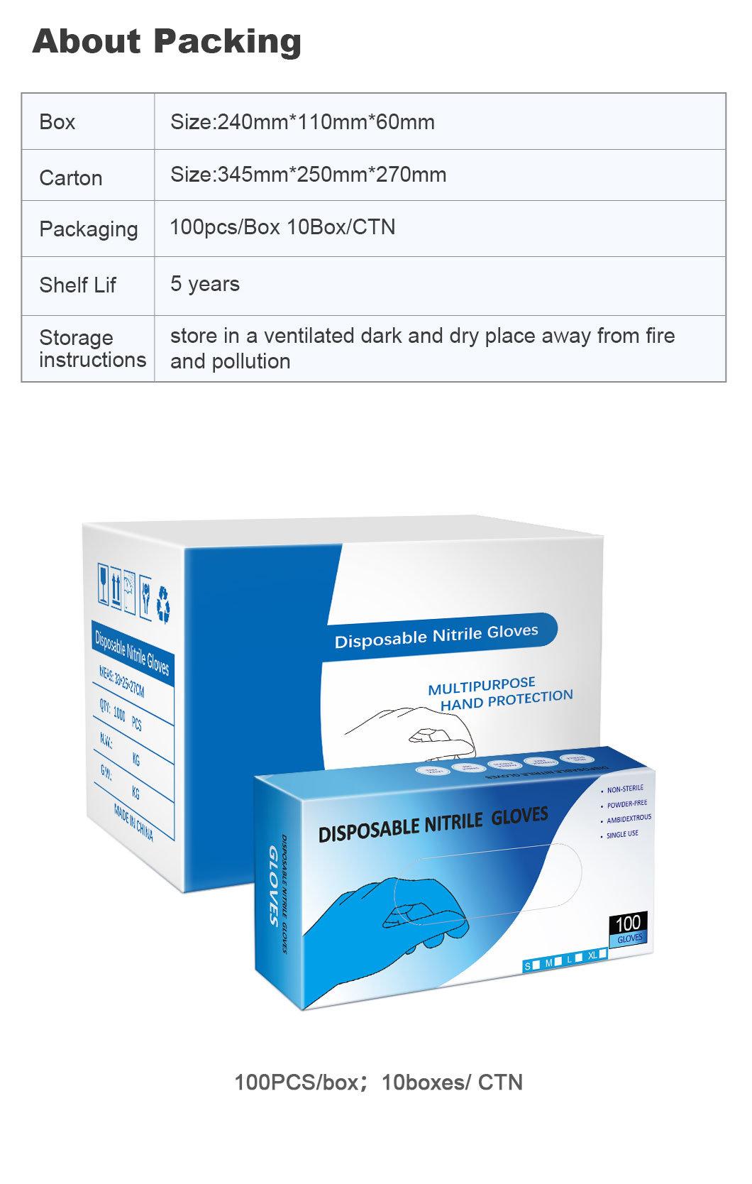 Disposable Gloves Household Manufacturer Powder Free Nitrile Gloves