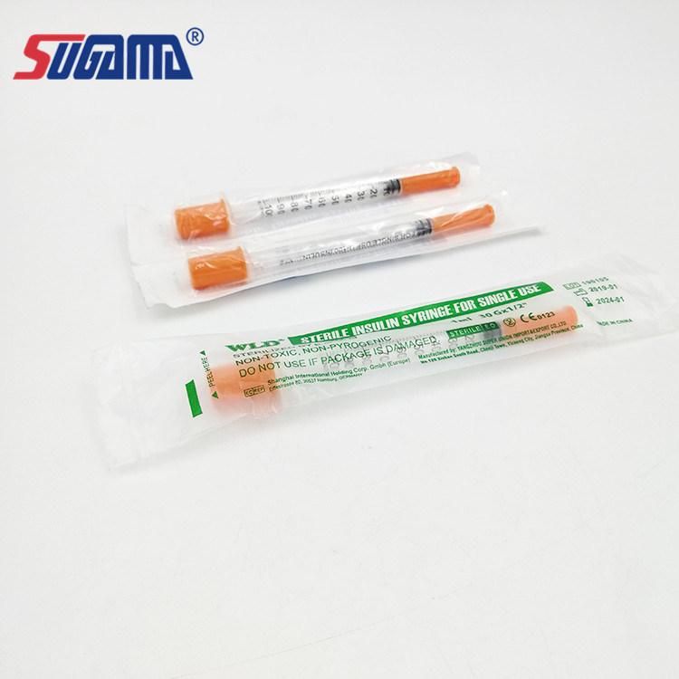 Medical Tools Red Color Disposable Insulin Syringe